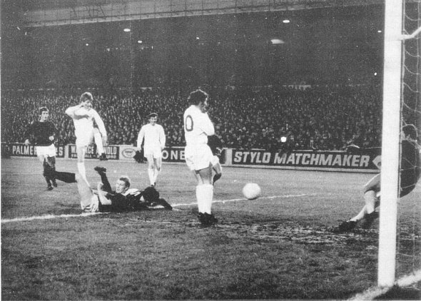 Sparta Prague play Leeds at Elland Road in Dec. 1970