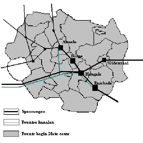 De Twentse infrastructuur rond 1937