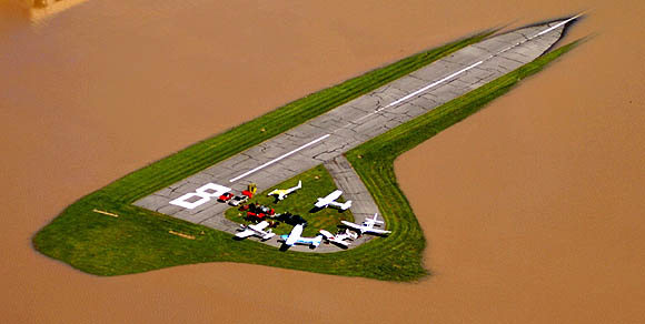 Flood damaged airport