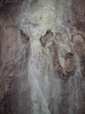 Flowstone on cave wall