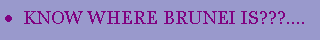 Text Box: KNOW WHERE BRUNEI IS???....