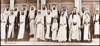 Sh. Ahmad with other shiecks of Emirates in a meeting (1950). He is the fourth from the left in the second row.