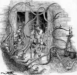 Ilustracin por Juan Raffo basada en la historia de "No Entris al Granero" de Francisco Javier Prez