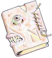 Necronomicn. Haz click para leer el ltimo nmero. Concepcin del libro innominable por William Trabacilo