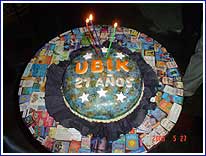 La torta de los 21 aos de UBIK