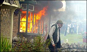 Seth runs out to see the fire at the Post Office (2002)