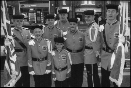 Band members in the first uniform before our own parade in 1997