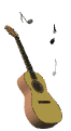 Musical notes from a guitar