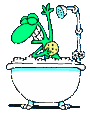 Frog showering
