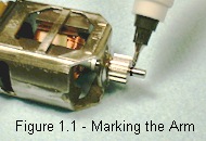 marking the armature shaft for shortening