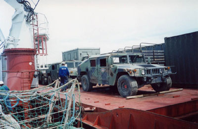  A ship carrying UN cargo 
