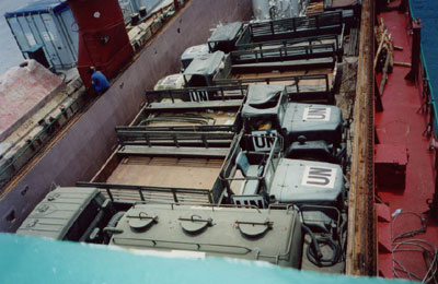  UN trucks in hold 