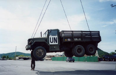  Lifting of a UN truck at Sattahip 