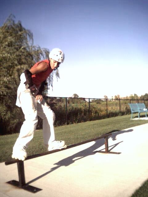 frontside on a rail...sweet.