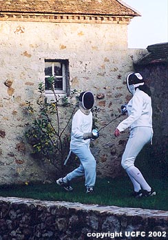 Daniel and Vanessa fencing in France