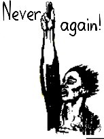 never again war! a drawing from the concentration camp in Dachau