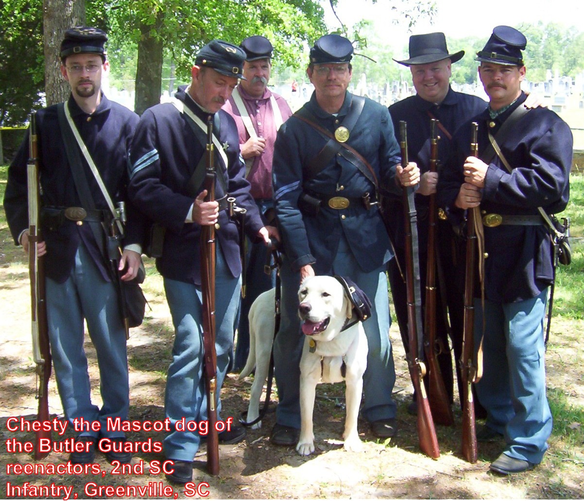 Upstate SC reenactors with unit mascot