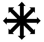 [Expansionist Party logo, 8-pointed X]