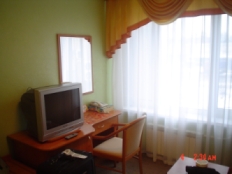 The inside of my Hotel room, at the VOSHOD Hotel in Moscow Russia, February 2007.