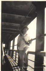 Joyce onboard ship