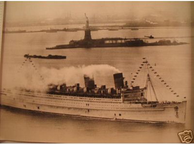 Queen Mary from helicopter.