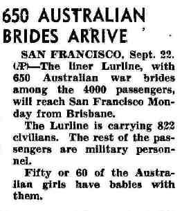 Australian War Brides Arrived