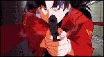 Misato holding gun