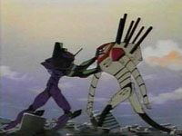 The two angel and eva struggling