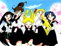 The happy Usagi about getting into high school