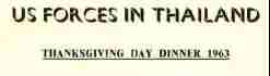Thanksgiving Menu for 1963 in Thailand