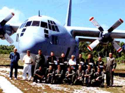Makin Team posing with Repatriation Aircraft...