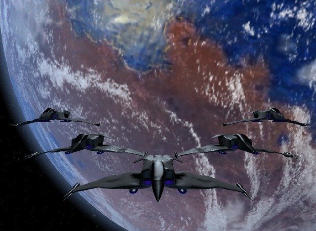 Flight of Eagles near Earth
