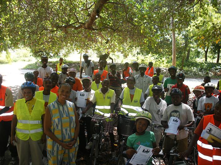 Cycle safety training in Kigamboni School