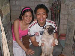 with our baby...frankie, his dog