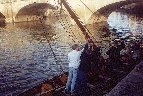 Raising the mast.