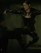Trinity delivering a kick