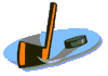 hockey stick/puck