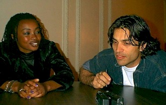 Phina with Forsaken co-star Johnathan Schaech. Yeah, he DOES look wasted all the time, 'but he's so cute though'