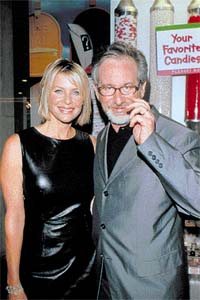 Kate Capshaw - black leather skirt