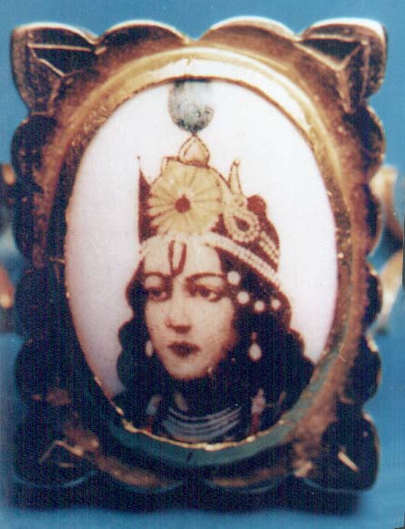 A ring with the image of Lord Krishna