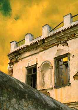 ruin on yellow