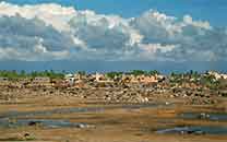 depressive dwellings+garbage in cloudy weather near Albeida