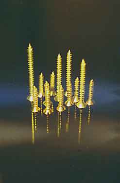 screws on glass