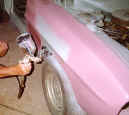 Applying spray-on putty