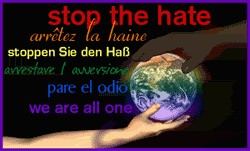 stop the hate graphic and site link