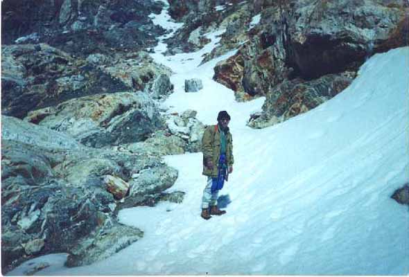 En la mitad del glaciar