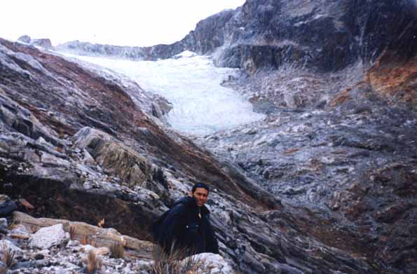 Jairo llegando al glaciar