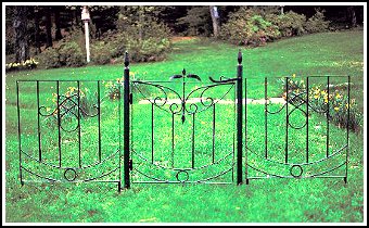 wrought iron fence and gate