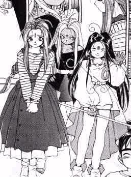 here is an image of the goddess Belldandy, Urd and Skuld