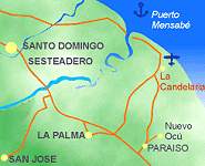 Ubicaci�n del pueblo de La Candelaria, en el corregimiento de Paraiso, Distrito de Pocr�, Provincia de Los Santos.